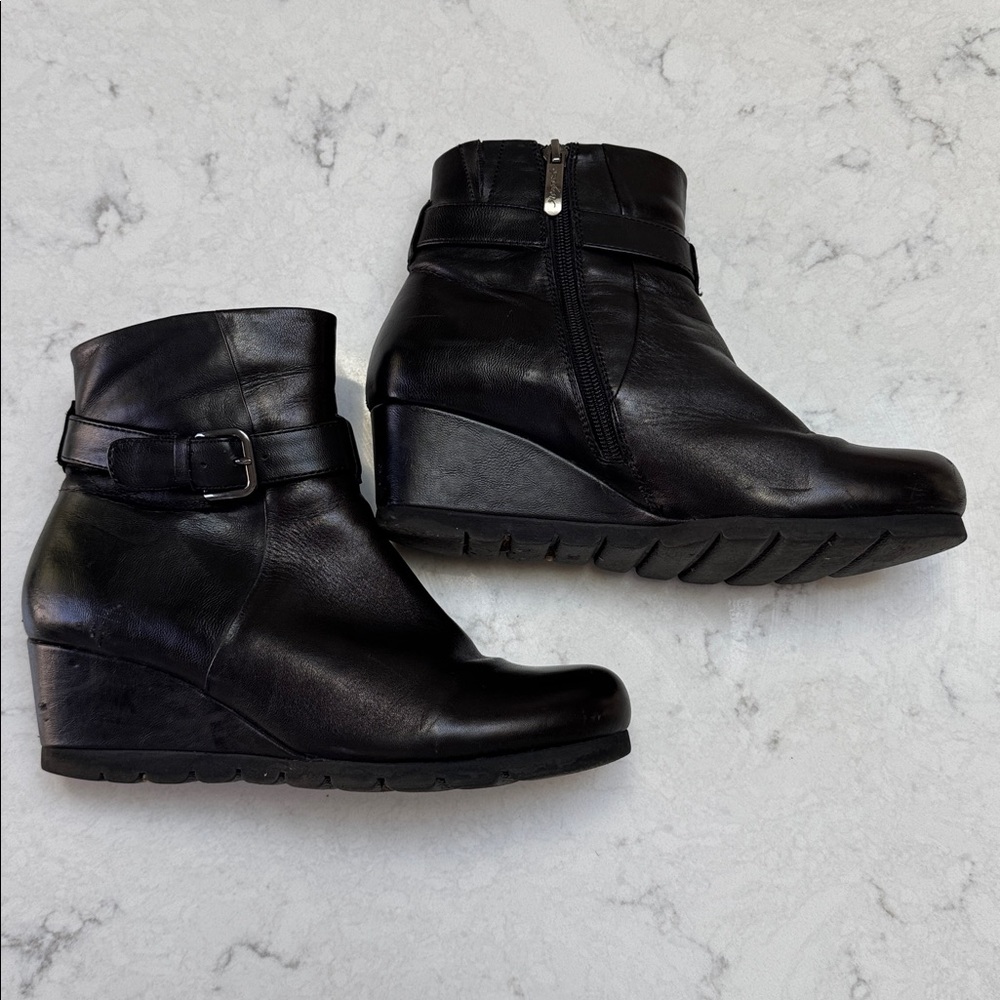 Regarde le Ciel Black Leather Boots